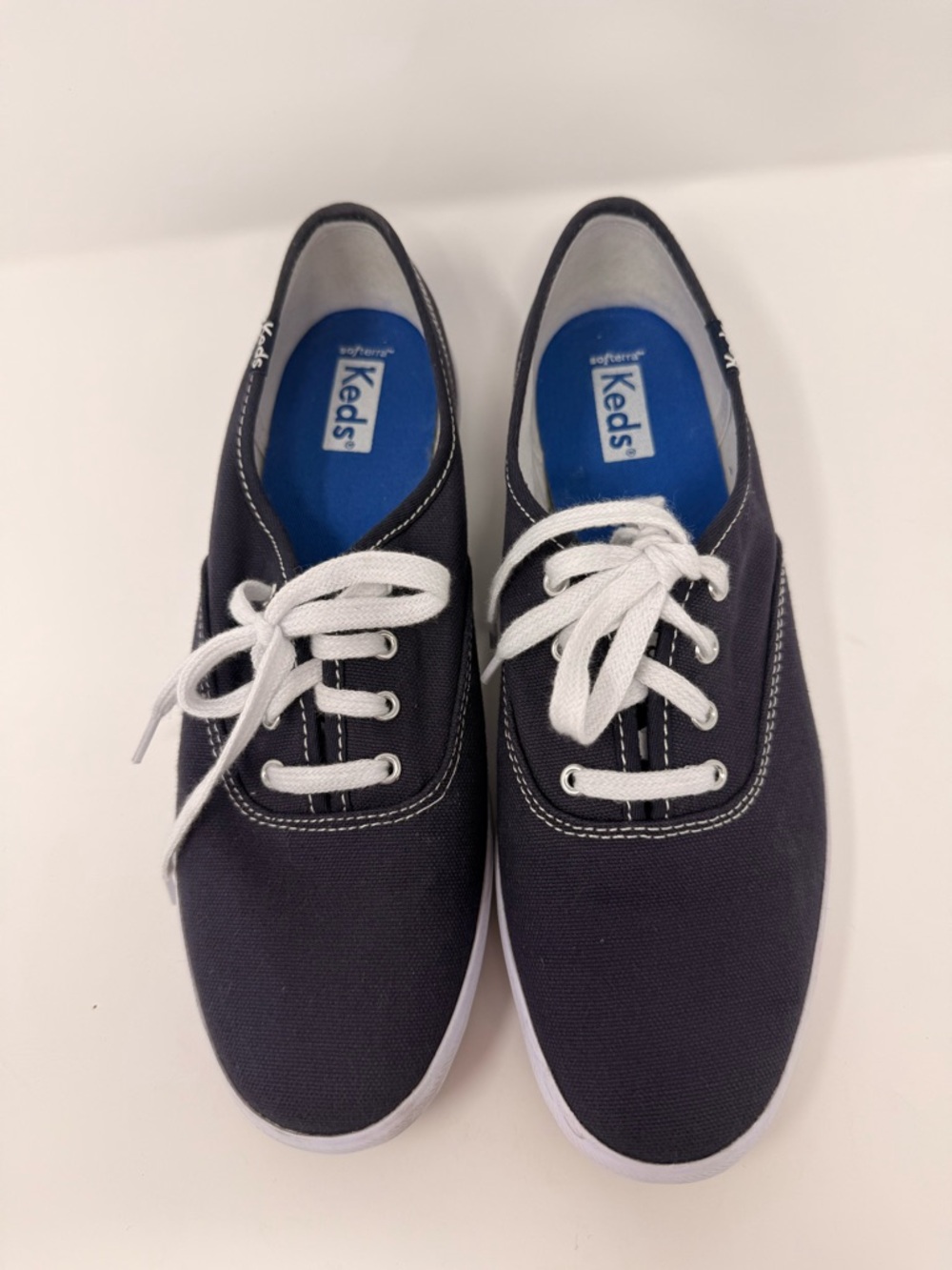 Keds Champion Navy Canvas Sneakers with White Laces